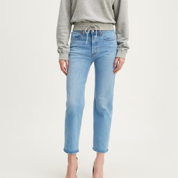 Levis Wedgie Straight Premium Denim Jive Indigo - Picture 1 of 9